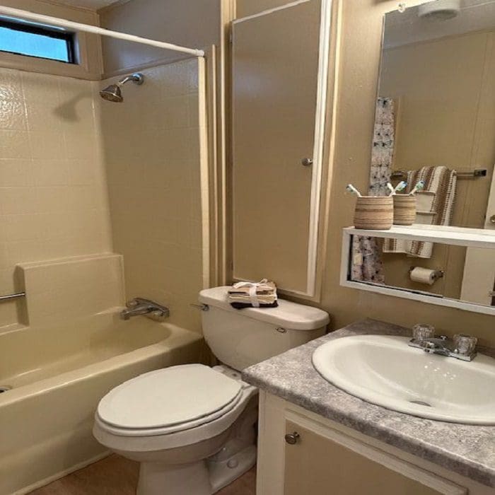 A bathroom with a sink and toilet.
